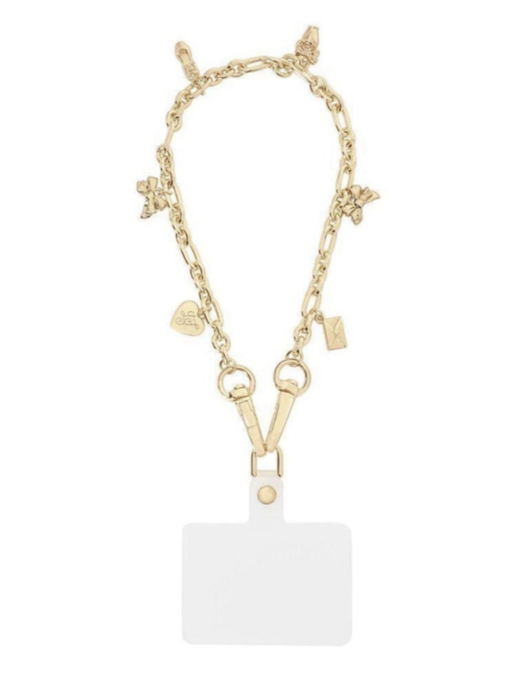 LoveShackFancy Case-Mate Anchor Card Phone Charm Gold with Charms